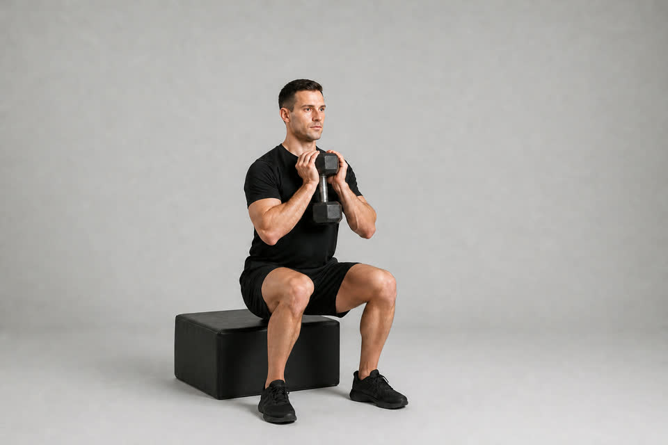 Goblet squat to a box
